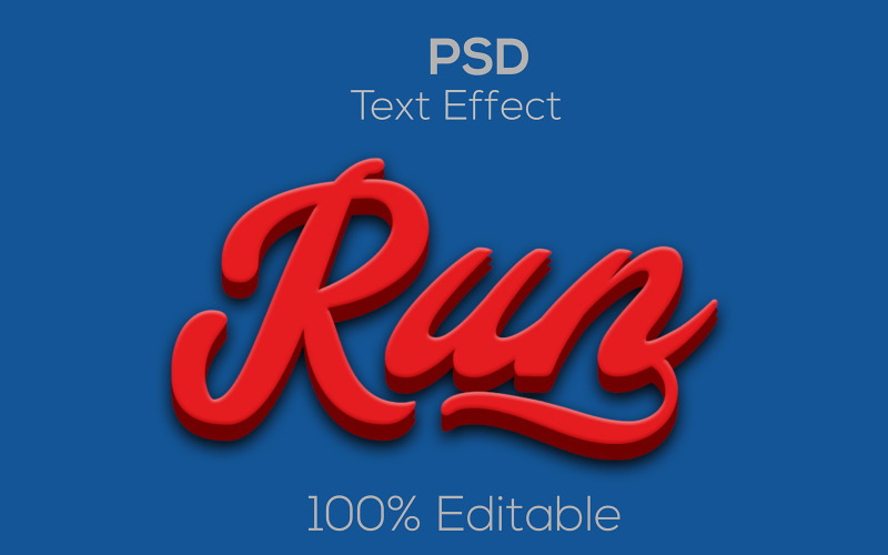 Spustit | Moderní 3D upravitelný textový efekt PSD
