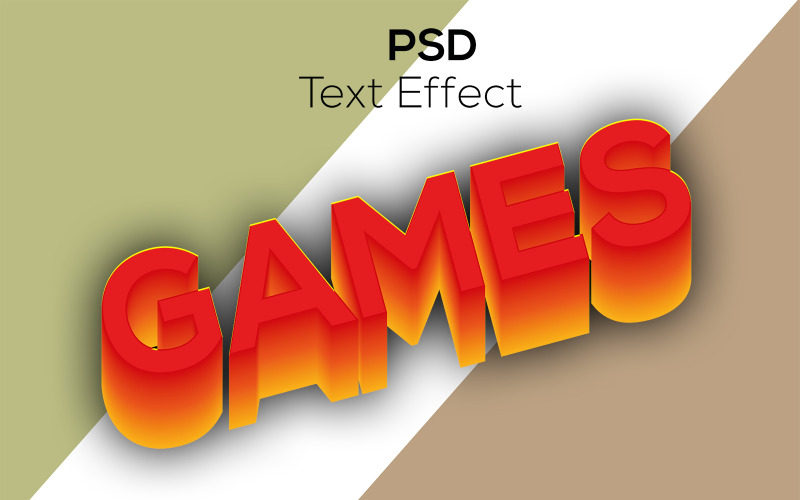 Gry 3D | Nowoczesne gry 3D Efekt tekstowy Psd