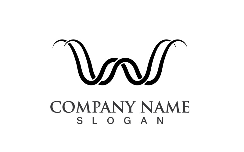 Lettera W iniziale Logo Vector Design V3