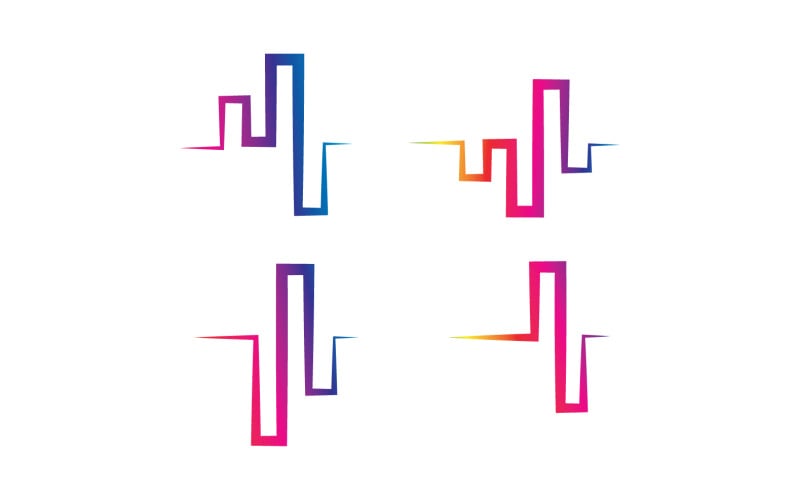 Logo de la ligne d'onde sonore Logo de l'égaliseur vecteur V4