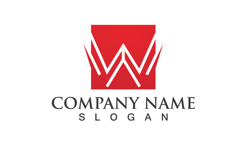 Písmeno W Počáteční Logo Vektorový Design V30