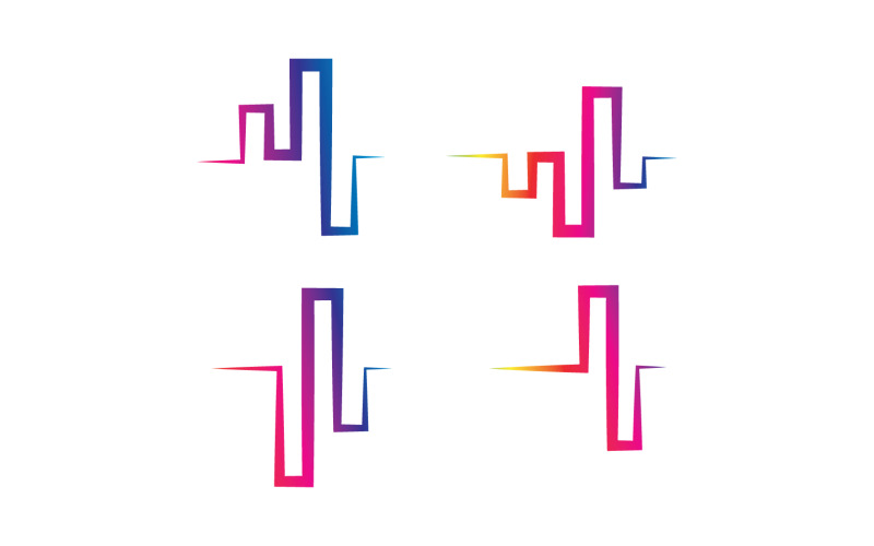 Sound Wave Line Logo Equalizer Logo Vector V4