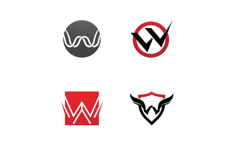W brief eerste Logo Vector Design V18