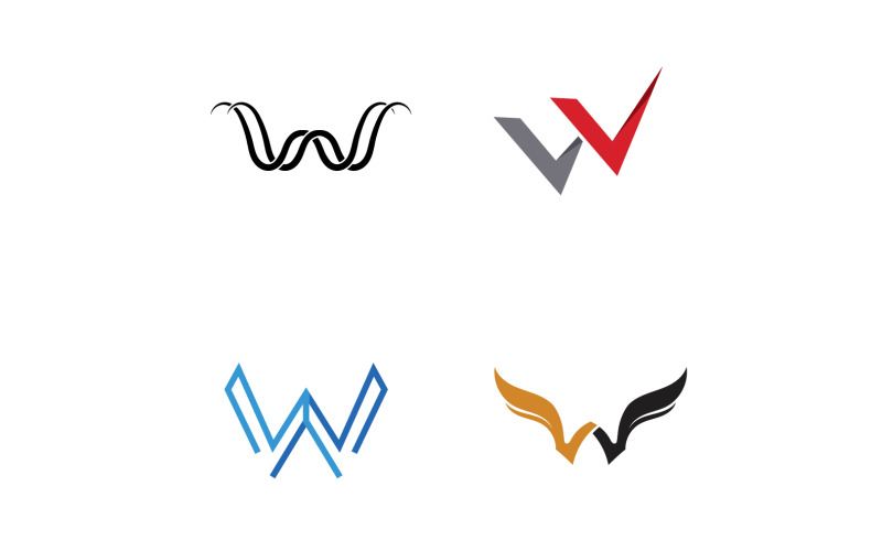 W brief eerste Logo Vector Design V20