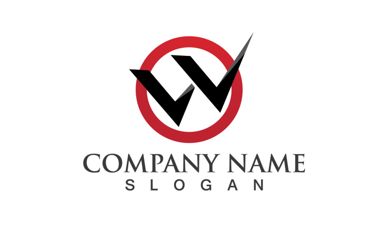 W brief eerste Logo Vector Design V24
