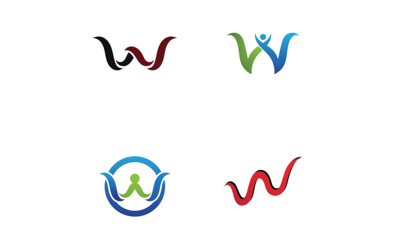 W Lettre initiale Logo Vector Design V19