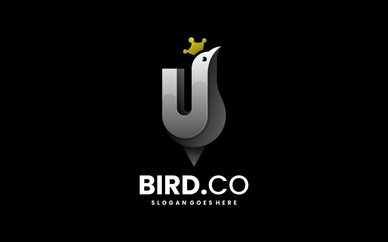 Création de logo de couleur dégradé oiseau vectoriel
