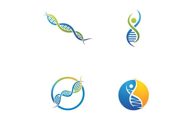 DNA-gezondheidslogo en symboolvector V17