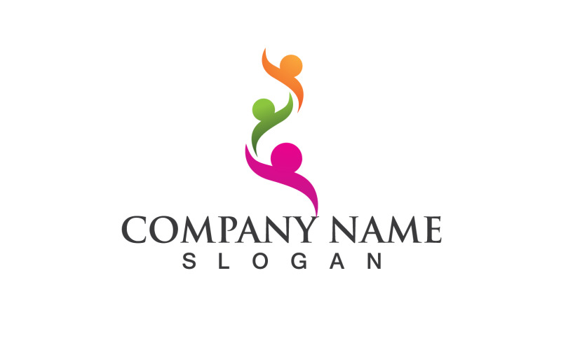 Groupe Communauté Personnes Adoption Logo Vector V10