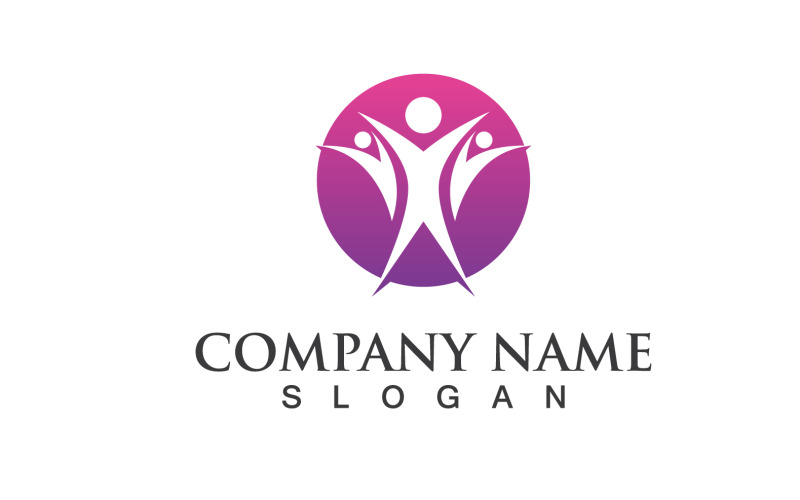 Groupe Communauté Personnes Adoption Logo Vector V34