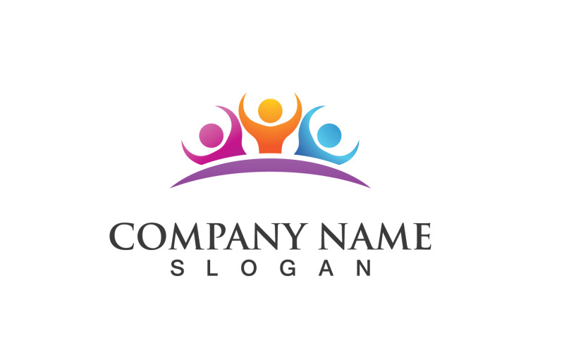 Groupe Communauté Personnes Adoption Logo Vector V5