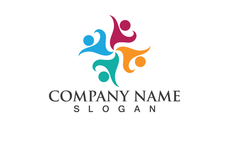 Groupe Communauté Personnes Adoption Logo Vector V6