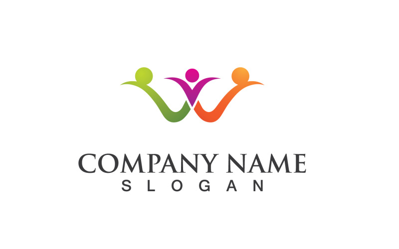 Groupe Communauté Personnes Adoption Logo Vector V8