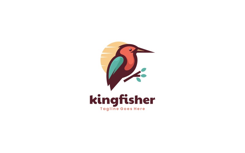 Kingfisher semplice mascotte Logo Design
