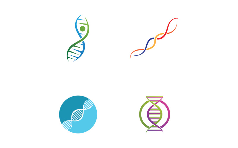 Logotipo e símbolo de saúde de DNA Vector V18