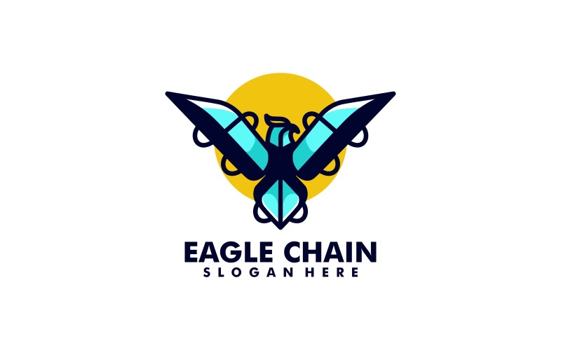 Простой логотип талисмана Eagle Chain