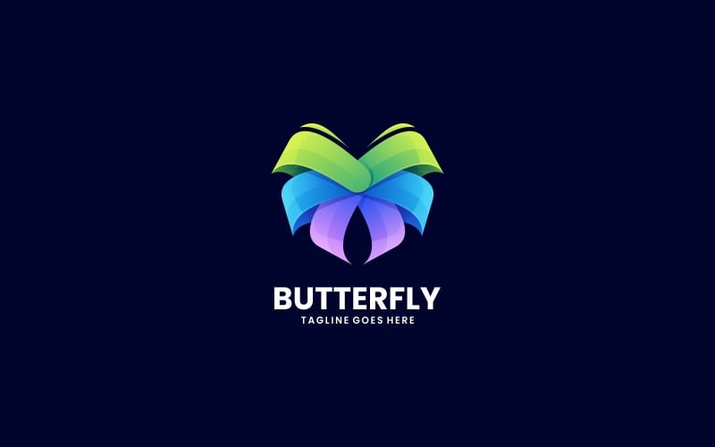 Vector Butterfly Gradient Color Design Logo