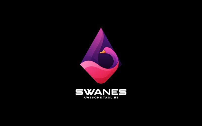 Vector Swan Gradient färg logotyp stil