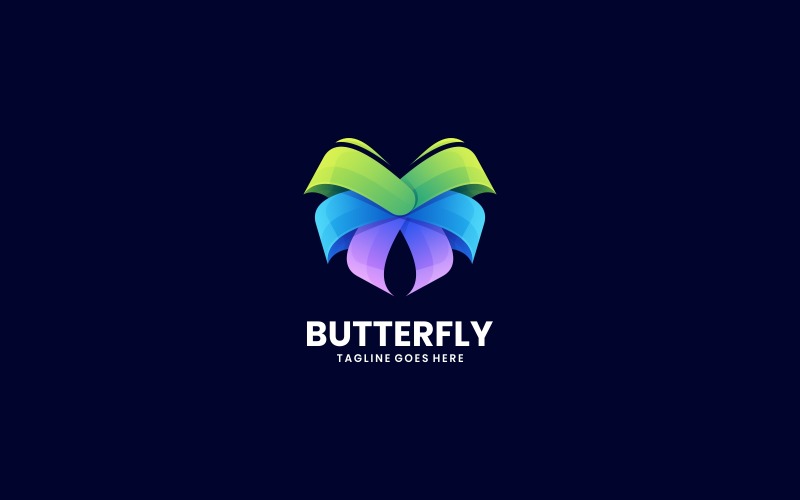 Vektor-Schmetterlings-Steigungs-buntes Logo-Design