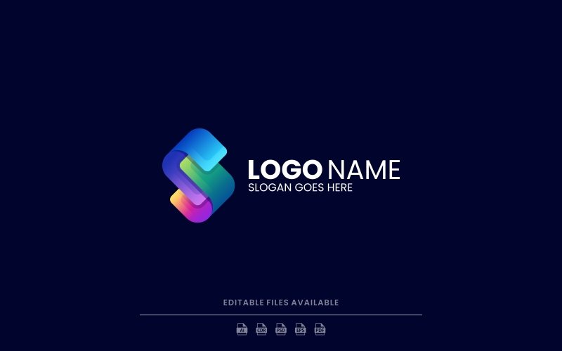 Bokstaven S Gradient färgglad logotypdesign