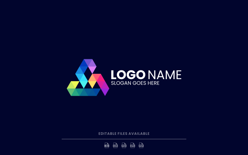Triangle abstrait Low Poly Logo