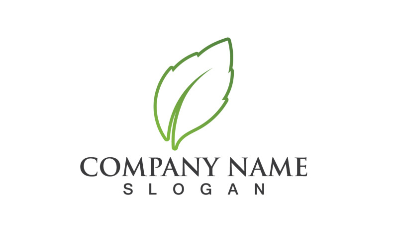 Bladgroen Natuur Lijn Logo Vector V10