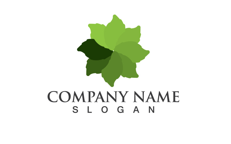 Bladgroen Natuur Lijn Logo Vector V22