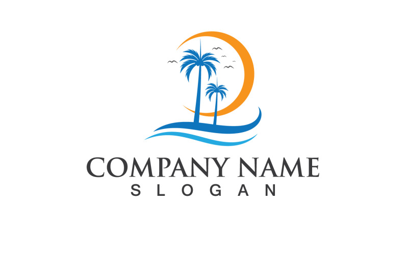 Coconut Palm Tree Logo And Symbol Vector V12