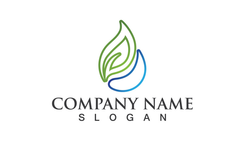 Foglia Verde Natura Linea Logo Vector V14