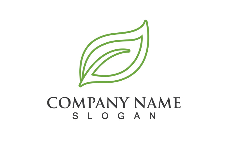 Foglia Verde Natura Linea Logo Vector V1
