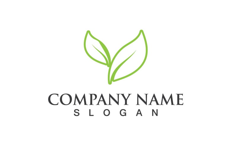 Foglia Verde Natura Linea Logo Vector V25