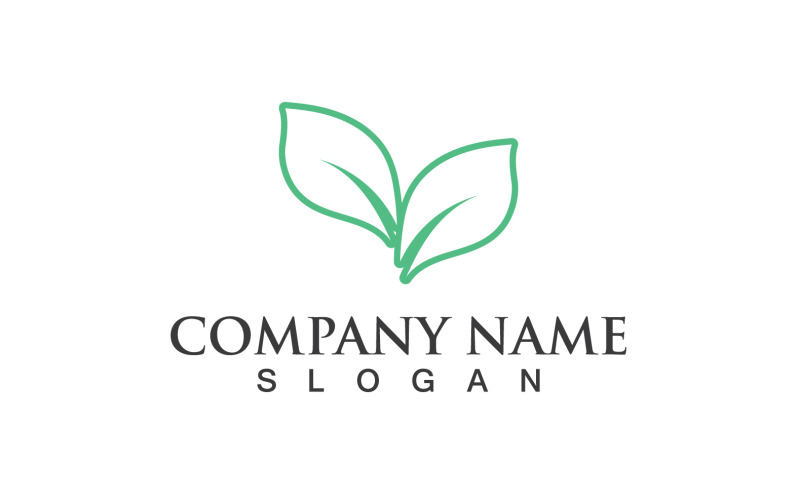 Foglia Verde Natura Linea Logo Vector V26