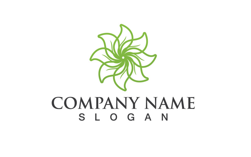 Foglia Verde Natura Linea Logo Vector V31