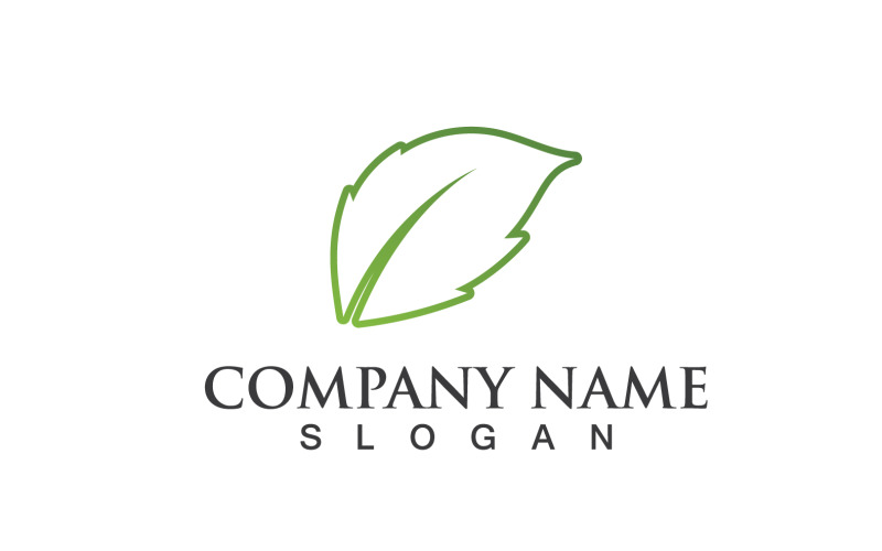 Foglia Verde Natura Linea Logo Vector V3