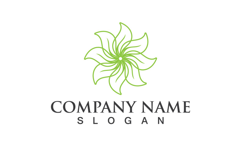 Foglia Verde Natura Linea Logo Vector V6
