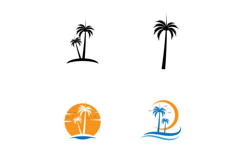 Logotipo e símbolo de palmeira de coco Vector V23
