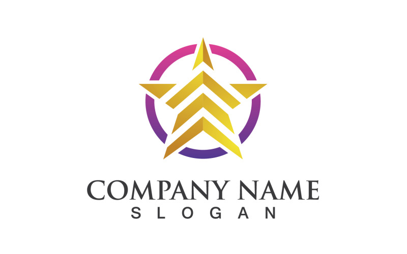 Conception de vecteur de logo de symbole de succès d'étoile V14
