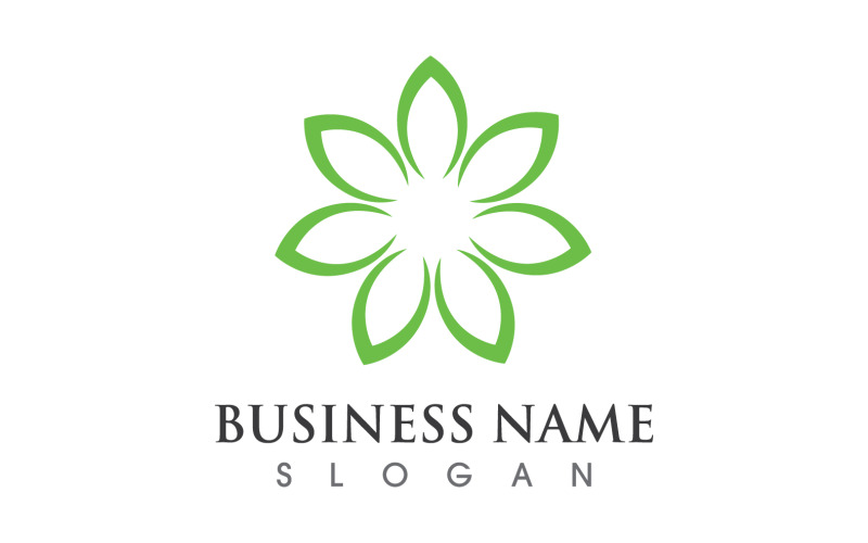 Hoja verde decoración flor símbolo Logo V11
