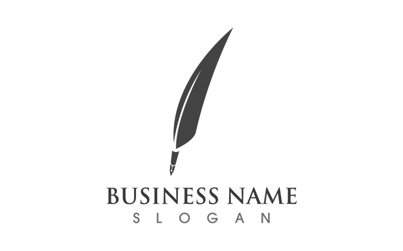 Penna Feather Scrivi Logo Vector Sign V2
