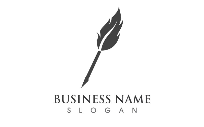 Penna Feather Scrivi Logo Vector Sign V4
