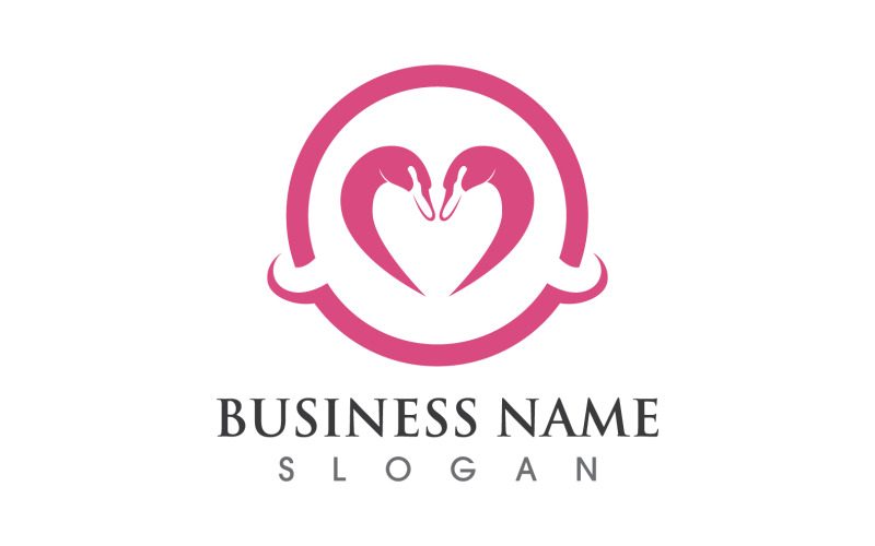 Векторный дизайн логотипа Swan Love Head V2