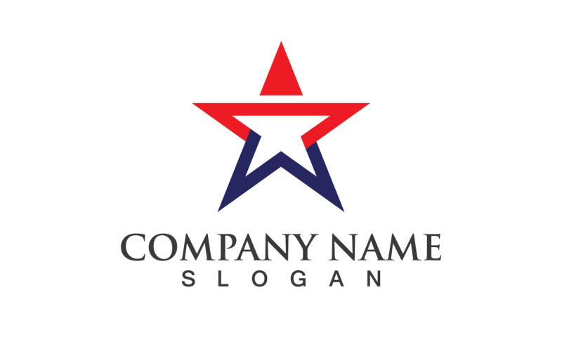 Logotipo de icono de estrella y vector de símbolo V3