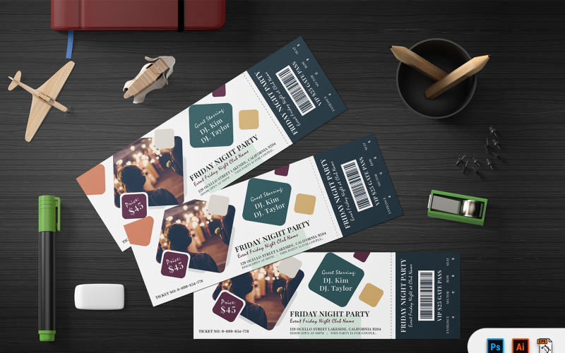 Utskriftsmall för eventbiljett