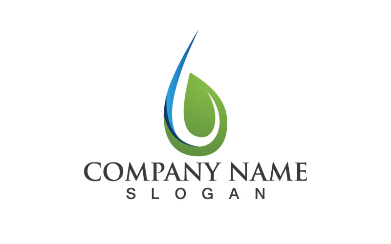 Waterdrop Natuur Vector Logo Ontwerp V7