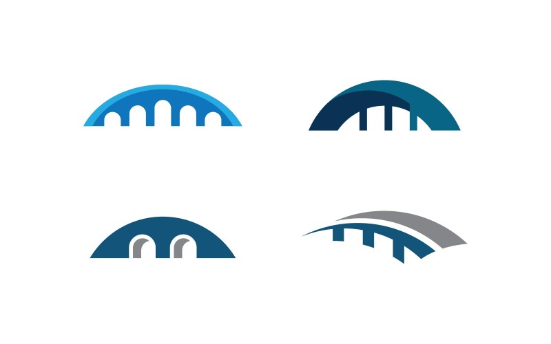 Brückenbau-Logo-Design-Vorlage Vektor-Symbol V10