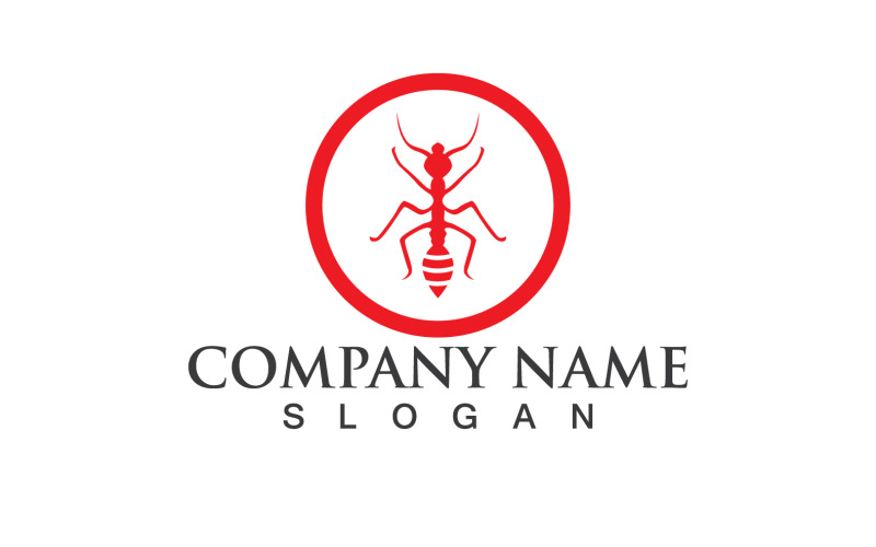 Fourmi Rouge Logo Et Symbole Vecteur V23