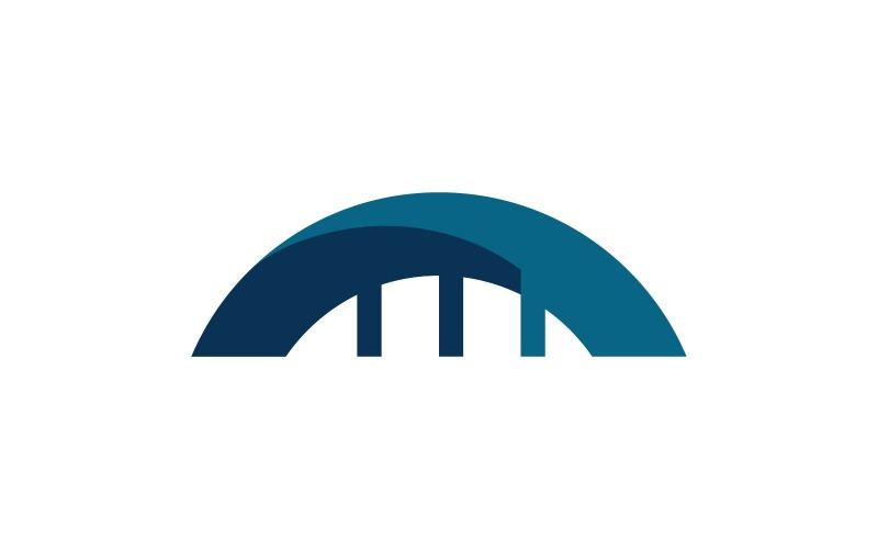 Icona di vettore del modello di progettazione di logo della costruzione del ponte V1