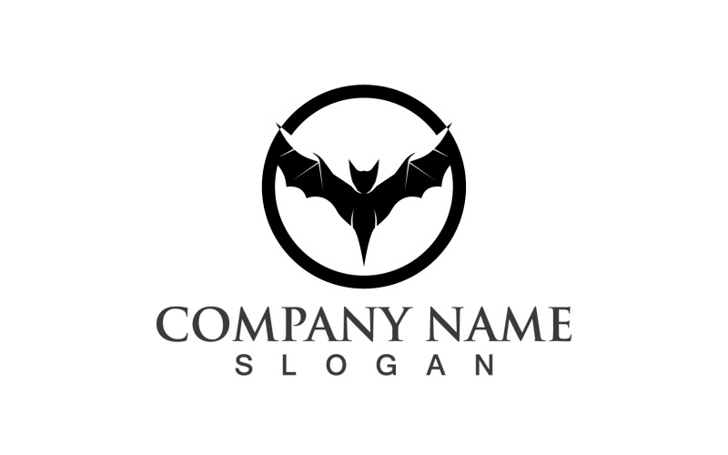Logo animale pipistrello e vettore di simboli V7