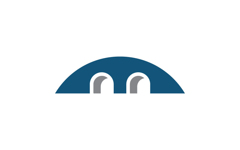 Modèle de conception de logo de bâtiment de pont Icône vectorielle V3