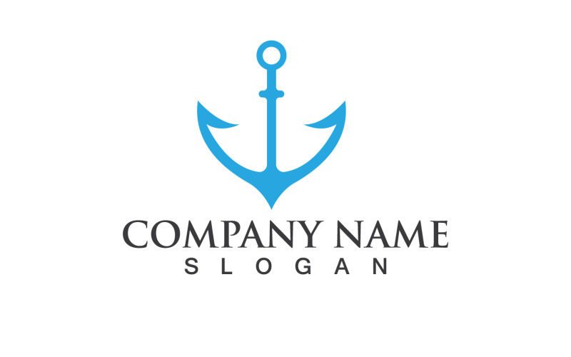Conception de symbole vectoriel de logo d'ancre V7